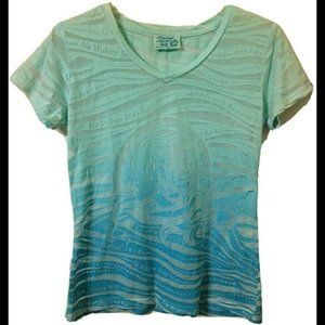 Happy Shirts Brand Hawaii Aqua Short Sleeves Sz M Na Wahine Vtg